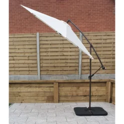 3m Banana Parasol With Beige Canopy