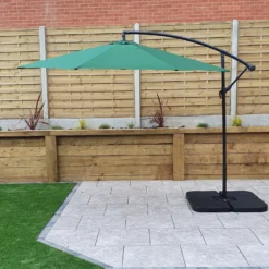 3m Green Canopy Banana Parasol