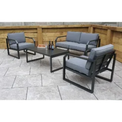 Alarna Grey Aluminium 4 Seater Sofa Set