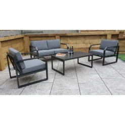 Alarna Grey Aluminium 4 Seater Sofa Set -Garden Furniture Shop alarna grey aluminium 4 seater sofa set p78598 135379 zoom