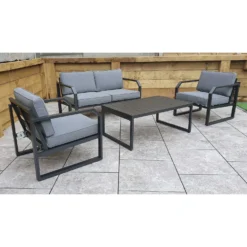 Alarna Grey Aluminium 4 Seater Sofa Set -Garden Furniture Shop alarna grey aluminium 4 seater sofa set p78598 135380 zoom