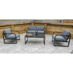 Alarna Grey Aluminium 4 Seater Sofa Set -Garden Furniture Shop alarna grey aluminium 4 seater sofa set p78598 135381 zoom