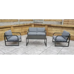 Alarna Grey Aluminium 4 Seater Sofa Set -Garden Furniture Shop alarna grey aluminium 4 seater sofa set p78598 135382 zoom