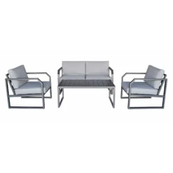 Alarna Grey Aluminium 4 Seater Sofa Set -Garden Furniture Shop alarna grey aluminium 4 seater sofa set p78598 135384 zoom