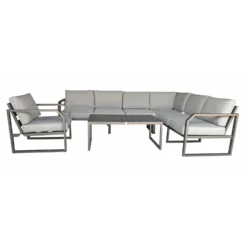 Alarna Grey Aluminium Corner Sofa Set With Single Chair -Garden Furniture Shop alarna grey aluminium corner sofa set with single chair p78597 135367 zoom