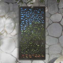 Amarelle Extra Large Metal Leaf Design Decorative Garden Screen Mirror