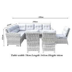 Amy Grey Rattan Corner Sofa Dining Set With 3 Chairs -Garden Furniture Shop amy grey rattan corner sofa dining set with 3 chairs p78383 133552 zoom