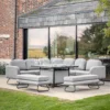 Ancona Slate Dining Set With Fire Pit Table