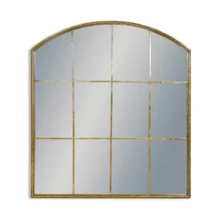Antique Gold Arch Window Pane Mirror