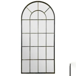 Arcus Antique Black Framed Arched Window Leaner/Wall Mirror -Garden Furniture Shop arcus antique black framed arched window leaner wall mirror p85115 182040 zoom
