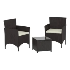 Bali Brown 2 Seater With Square Table