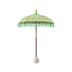 Bali Sun Parasol Mint And Gold 2m (With Pole Joint)