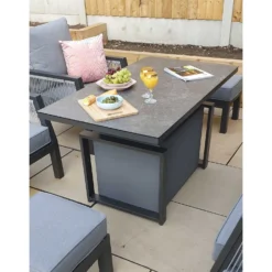 Bettina Grey Aluminium 7 Seater Sofa Dining Set With Lift Table -Garden Furniture Shop bettina grey aluminium 7 seater sofa dining set with lift table p78599 134695 zoom