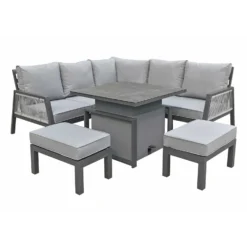 Garden Furniture Shop -Garden Furniture Shop bettina grey aluminium corner sofa dining set with 2 benches p78600 134703 zoom