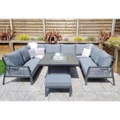 Garden Furniture Shop -Garden Furniture Shop bettina grey u shaped dining sofa set with gas fire pit table stool p83634 173047 zoom