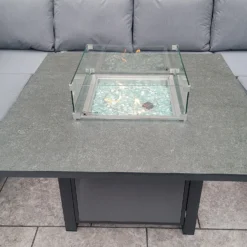 Bettina Grey U Shaped Dining Sofa Set With Gas Fire Pit Table & Stool -Garden Furniture Shop bettina grey u shaped dining sofa set with gas fire pit table stool p83634 173049 zoom