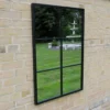 Black Metal 6 Panel Garden Mirror