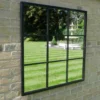 Black Metal 9 Panel Garden Mirror