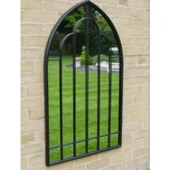Black Metal Arch Garden Mirror -Garden Furniture Shop black metal arch garden mirror p83688 173339 zoom