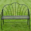 Black Outdoor Metal Bench