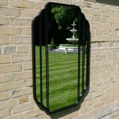 Black Victorian Style Garden Mirror