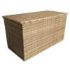 Caramel Brown Rattan Medium Cushion Box With Zipper Liner
