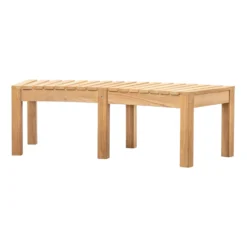 Champillet Natural Wood Bench 148 X 63 X 45 Cm -Garden Furniture Shop champillet natural wood bench 148 x 63 x 45 cm p82554 168606 zoom