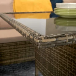 Charlotte Brown Rattan Corner Sofa Dining Set -Garden Furniture Shop charlotte brown rattan corner sofa dining set p78385 133567 zoom