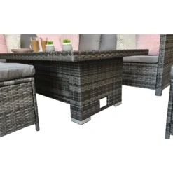 Charlotte Grey Rattan Corner Sofa Dining Set With Polywood Lift Table -Garden Furniture Shop charlotte grey rattan corner sofa dining set with polywood lift table p78387 133598 zoom
