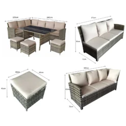 Charlotte Grey Rattan Corner Sofa Dining Set With Polywood Lift Table -Garden Furniture Shop charlotte grey rattan corner sofa dining set with polywood lift table p78387 134789 zoom