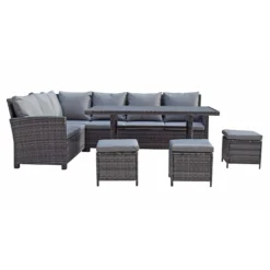 Charlotte Grey Rattan Corner Sofa Dining Set With Wood Effect Table -Garden Furniture Shop charlotte grey rattan corner sofa dining set with wood effect table p78386 133575 zoom