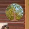 Chelsea Metal Round Shaped Bronze/Colour Tree Garden Mirror