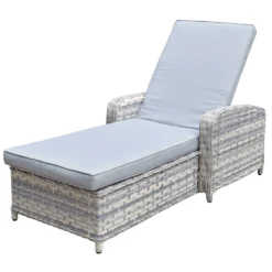 Constance Silver Grey Rattan Single Sunlounger