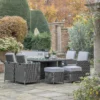 Corse Grey Rattan 8 Seater Cube Dining Set