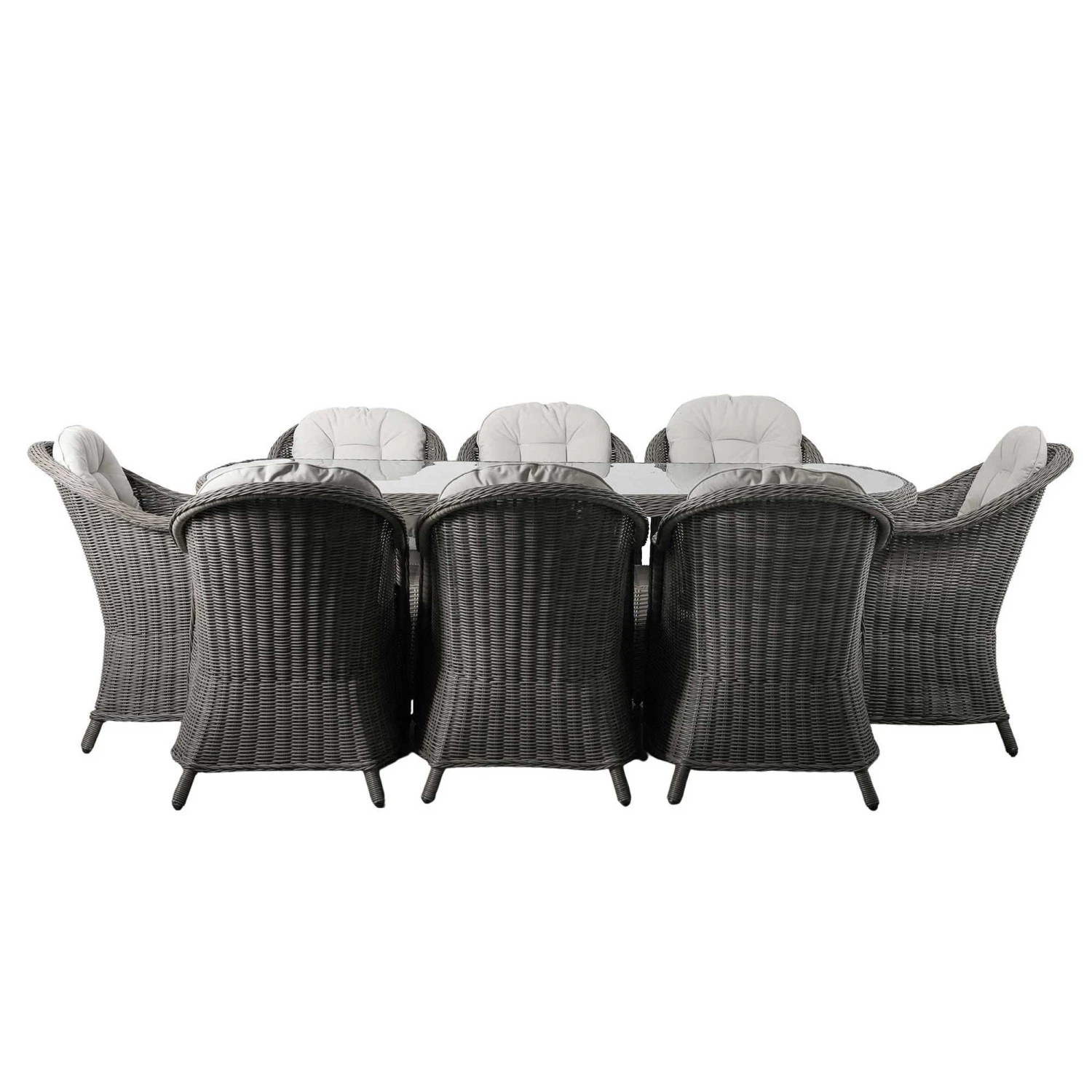 Corse Grey Rattan 8 Seater Oval Dining Set 2 Corse Grey Rattan 8 Seater Oval Dining Set - Image 2