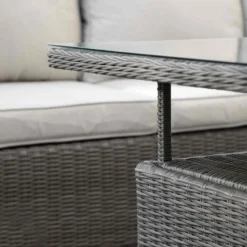 Corse Grey Rattan Square Dining Set With Rising Table -Garden Furniture Shop corse grey rattan square dining set with rising table p77811 130548 zoom