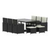 Cuba 10 Seater Black Rattan Set