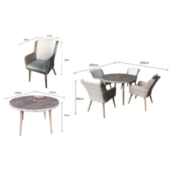 Danielle Grey Rattan 4 Seater Round Dining Set -Garden Furniture Shop danielle grey rattan 4 seater round dining set p78427 133881 zoom