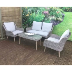 Danielle Grey Rattan 4 Seater Sofa Set