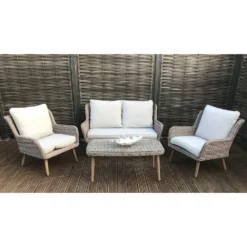 Danielle Grey Rattan 4 Seater Sofa Set -Garden Furniture Shop danielle grey rattan 4 seater sofa set p78425 133863 zoom