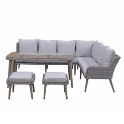 Danielle Grey Rattan Corner Sofa Dining Set -Garden Furniture Shop danielle grey rattan corner sofa dining set p78430 133910 zoom