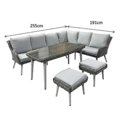 Danielle Grey Rattan Corner Sofa Dining Set -Garden Furniture Shop danielle grey rattan corner sofa dining set p78430 134790 zoom