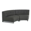 Dark Grey Curved 2 Seater Section Sofa