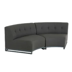 Dark Grey Curved 2 Seater Section Sofa