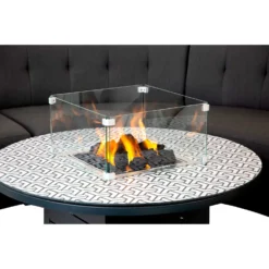 Dark Grey Outdoor Round Coffee Table With Firepit -Garden Furniture Shop dark grey outdoor round coffee table with firepit p76706 124530 zoom