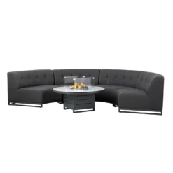 Dark Grey Outdoor Round Coffee Table With Firepit -Garden Furniture Shop dark grey outdoor round coffee table with firepit p76706 124531 zoom