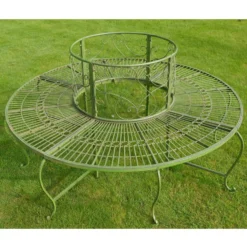 Decorative Outdoor Tree Bench - Green