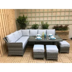 Edwina Multi Grey Rattan Corner Sofa Dining Set -Garden Furniture Shop edwina multi grey rattan corner sofa dining set p78443 133959 zoom