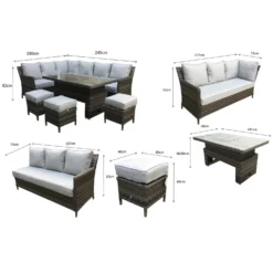 Edwina Multi Grey Rattan Corner Sofa Dining Set With Lift Table -Garden Furniture Shop edwina multi grey rattan corner sofa dining set with lift table p78447 133995 zoom