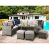 Edwina Special Grey Rattan Corner Sofa Dining Set